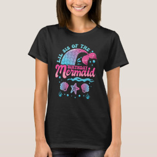 Camiseta Lil Sis Do Tema Matchi Do Oceano Sereia De Anivers