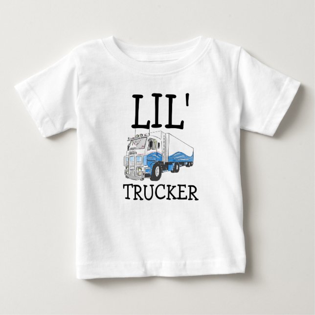 Camiseta "Lil' Trucker", trocadilho de grande caminhão (Frente)
