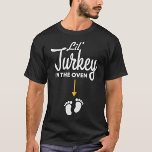 Camiseta Lil’ Turkey No Dia De Ação De Graças Da Gravidez F