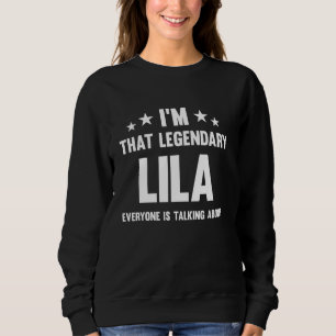 Camiseta Lila Personal, primeiro nome, sou tão lendária Eng