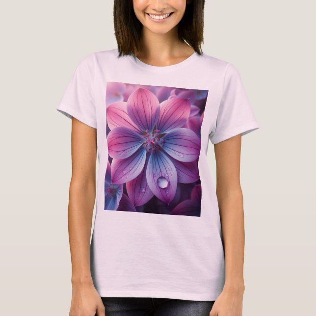 Camiseta Lilac Floral Purple e Rosa (Frente)