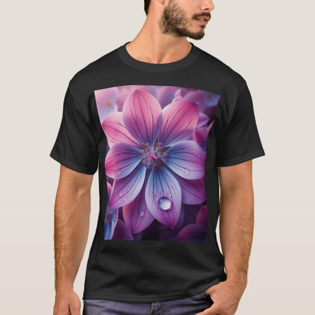 Camiseta Lilac Floral Purple e Rosa (Frente)