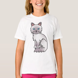 Camiseta Lilac Point Birman / Ragdoll — Gato de Cartoon