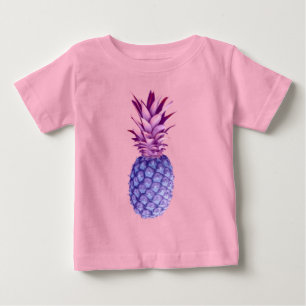Camiseta Lilás e abacaxi rosa