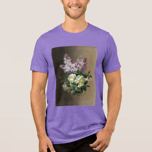 Camiseta Lilás Roxo Francês Rosa Branca Botânica Floral