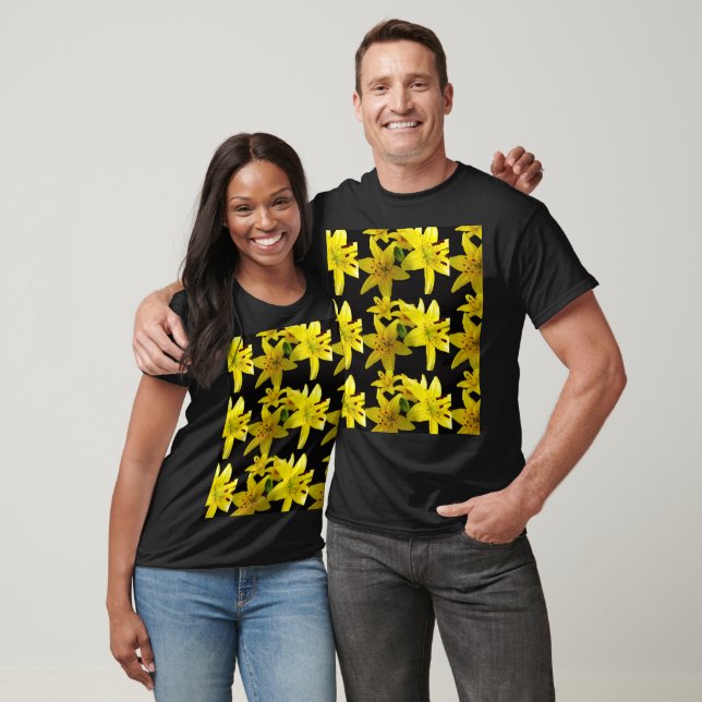 Camiseta Lilias Asiáticas em Preto (Unissex)