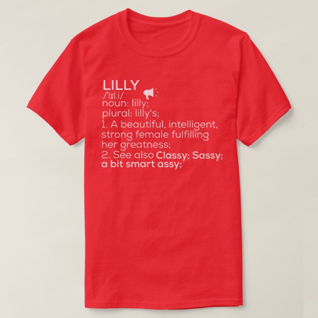 Camiseta Lilly Definition Lilly Female Name Lill (Frente do Design)