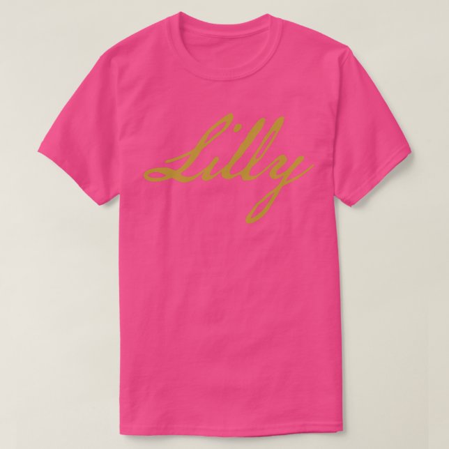 Camiseta Lilly Typografia Dourada Script (Frente do Design)