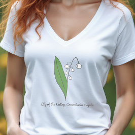 Camiseta Lily Botânica da Flor Pastel do Vale
