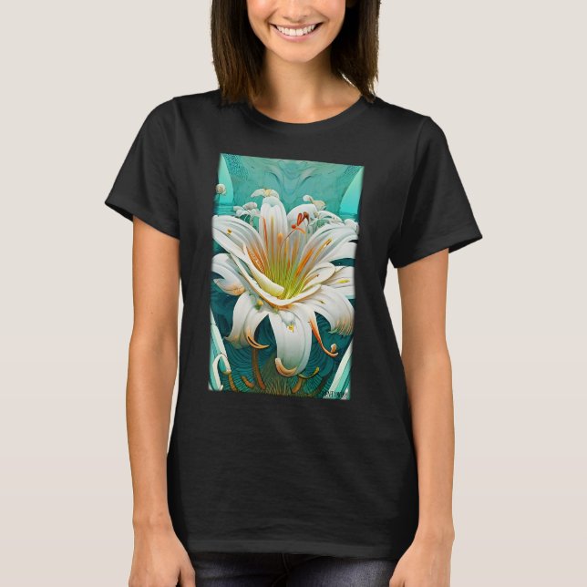 Camiseta Lily Flower Primavera Meadow Natural Plant (Frente)