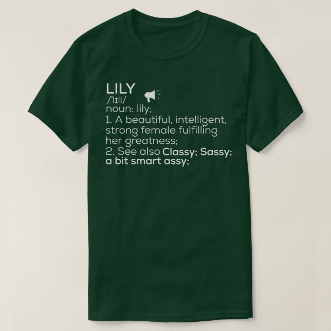 Camiseta Lily Name Lily Definition Lily Female Name Lily Me (Frente do Design)