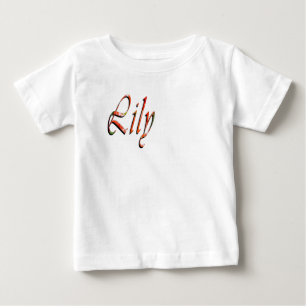 Camiseta "Lily" Nome Lírio Floral Vermelho,