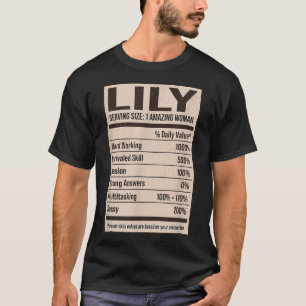 Camiseta Lily Nutritrition Facts Name Alias Title Fri