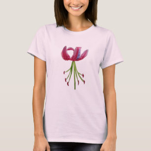 Camiseta Lily rosa, cor d'água, moderna floricultura