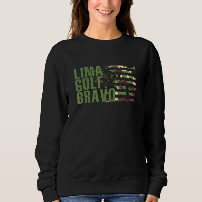 Camiseta Lima Golf Bravo, Bandeira Americana (Frente)