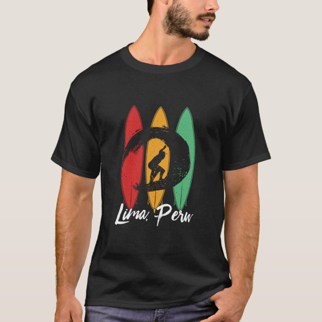 Camiseta Lima Peru Beach Vintage Surfing (Frente)