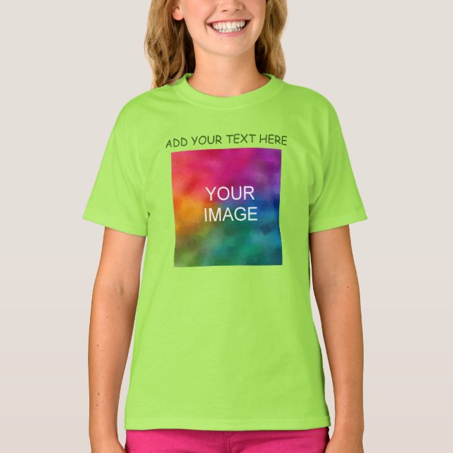Camiseta Limão Adicionar seu Modelo de Fotografia de Texto  (Frente)