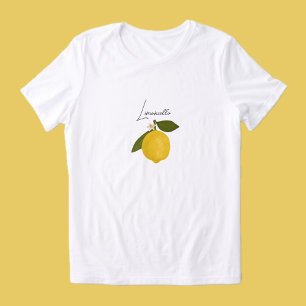 Camiseta Limão Amarelo com Folhas Verdes Citrino Fresco