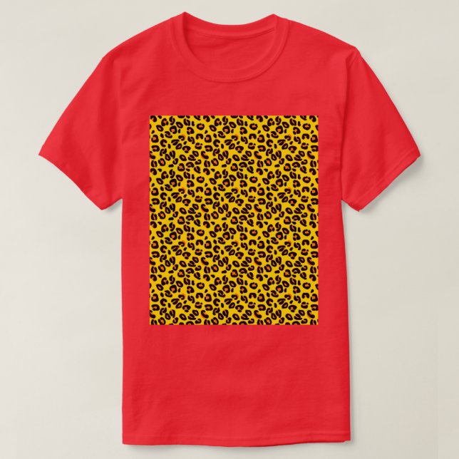 Camiseta Limão Amarelo Manchas-Leopardo Padrão Impresso Ani (Frente do Design)