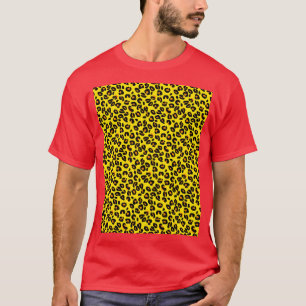 Camiseta Limão Amarelo Manchas-Leopardo Padrão Impresso Ani