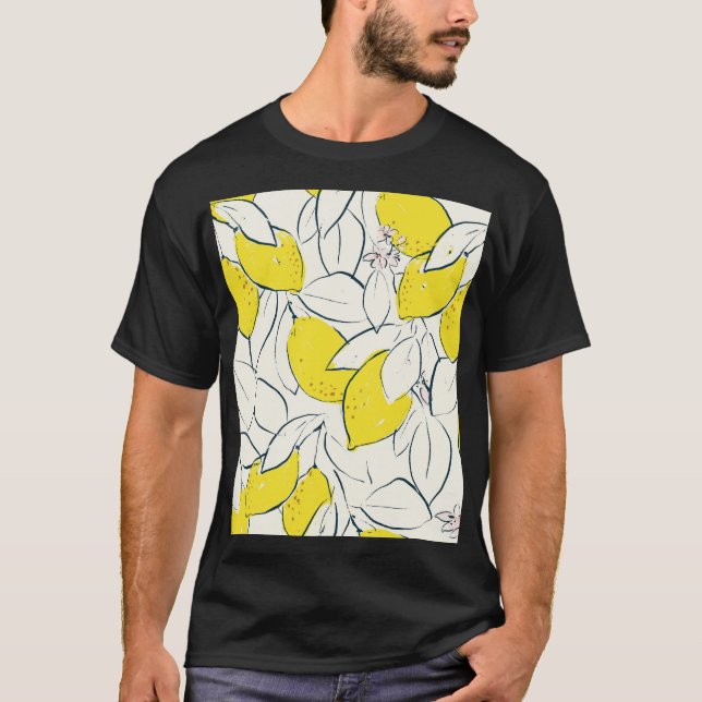 Camiseta Limão-Cano Citro Sem Costura Padrão (Frente)