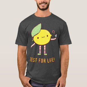 Camiseta Limão-Cinto e Pássaro-Zest Para A Vida