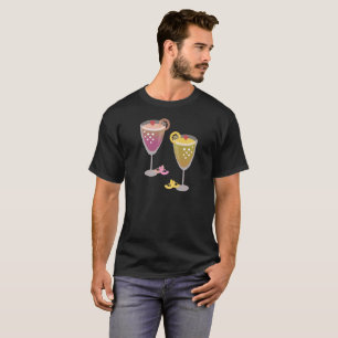 Camiseta Limão Rosa Mimosas Bebida Camisa-T