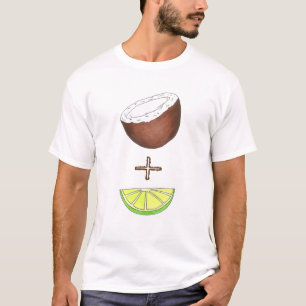 Camiseta Limão tropical + Fruta de coco Foodie Citrus Islan
