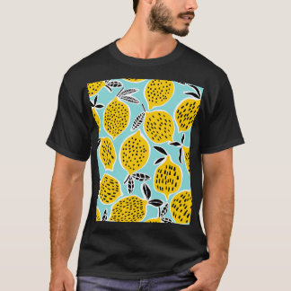 Camiseta Limão Vintage: Padrão Desenhado À Mão Sem Costura