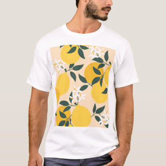 Camiseta Limão Vintage: Textura de Fruta sem costura.