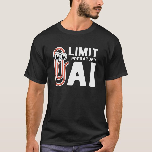 Camiseta Limitar Proteção de Dados de IA Predatória Clipe d (Frente)