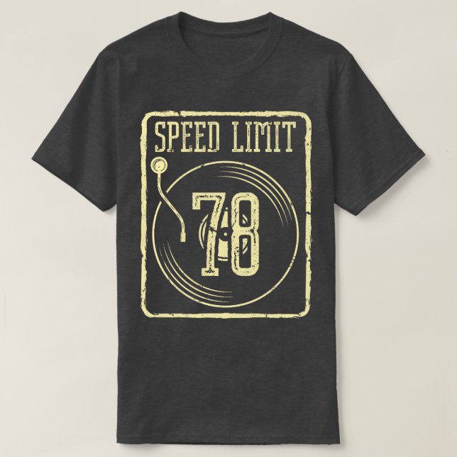 Camiseta Limite de velocidade 78 Registro de vinilo (Frente do Design)