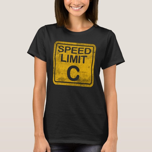 Camiseta Limite de velocidade C Grunge Nerd Física em dific (Frente)