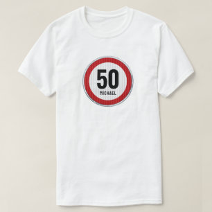 Camiseta Limite de Velocidade de 50 Anos de Idade