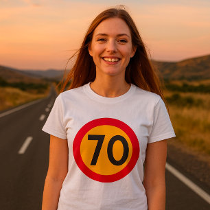 Camiseta Limite de velocidade setenta mulheres