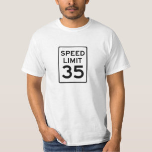 Camiseta Limite de velocidade sinal de 35 MPH