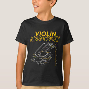 Camiseta Limite do Diagrama de Desenho da Anatomia do Violi
