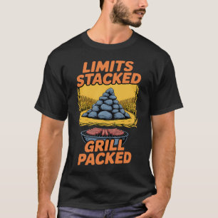 Camiseta Limites Churrasco Empilhado Caça a Pombo Caçador P
