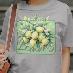 Camiseta Limões Fruta de aquarela Botânica