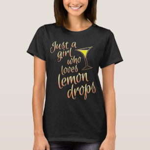 Camiseta Limon Drop Martini Design para Meninas Que Tomam L