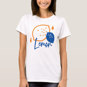 Camiseta Limon Line Art minimalista - Fruta moderna de citr