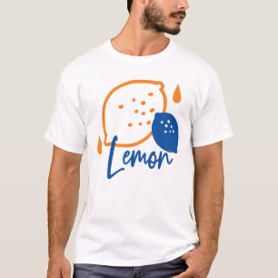 Camiseta Limon Line Art minimalista - Fruta moderna de citr