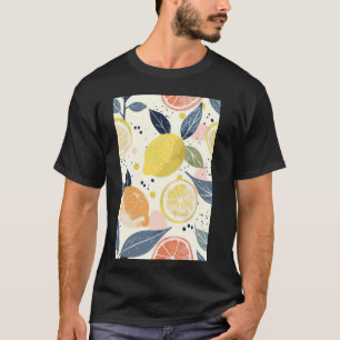 Camiseta Limon - Padrão de Arte Minimalista de Fruta Waterc