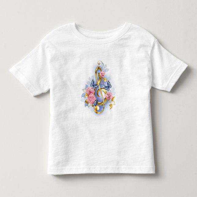 Camiseta Limpa de árvore com rosas cor-de-rosa (Frente)