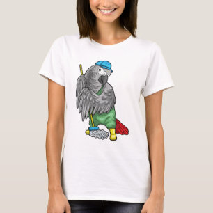 Camiseta Limpador de Papagaio Limpeza com esfregão