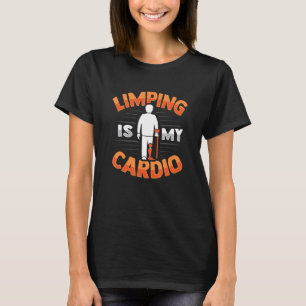 Camiseta Limpando a perna de Piada Amputeo Prostética para