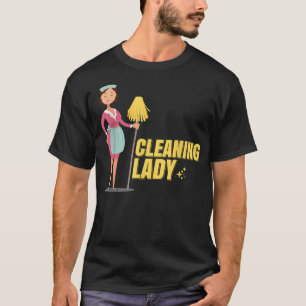 Camiseta Limpando Lady Doméstica Limpando Sala Cuidados Rin