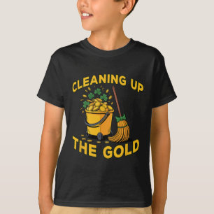 Camiseta Limpando o Ouro Zelador do Dia de São Patrício Cus