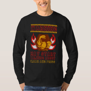 Camiseta Limpar e Pressionar Humor de Treino Academia Fitne