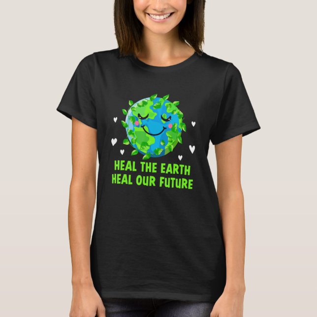 Camiseta Limpe a praia Salve os recifes da ecologia oceânic (Frente)